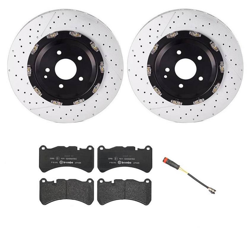 Mercedes Brakes Kit - Brembo Pads and Rotors Front (360mm) (Low-Met) 005420392041 - Brembo 4191384KIT